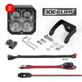XK Glow XKchrome 20w LED Cube Light w/ RGB Accent Light Kit w/ Controller- Spot Beam 2pc
