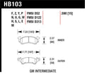 Hawk 76-77 Chevrolet Camaro LT / 72 Camaro Z28 / 69-81 Camaro Super Duty Street Front Brake Pads