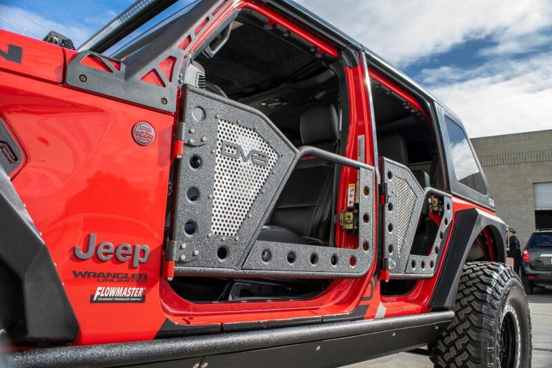 DV8 Offroad Jeep 18+ Wrangler JL / 20+ Gladiator JT Front Rock Doors w/ Perforated Aluminum Mesh