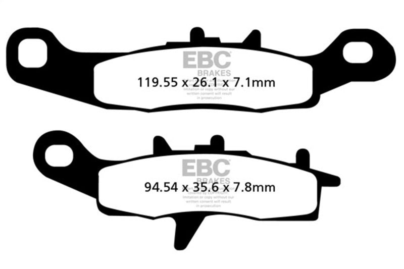 EBC 08-14 Kawasaki KFX 450 R KSF Front Right R Series Sintered Brake Pads Brake Pads