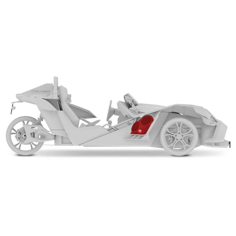 DS18 2015+ Polaris Slingshot Front Fender Dual 8in Speaker Enclosure w/ LEDs (Speakers Not Included)