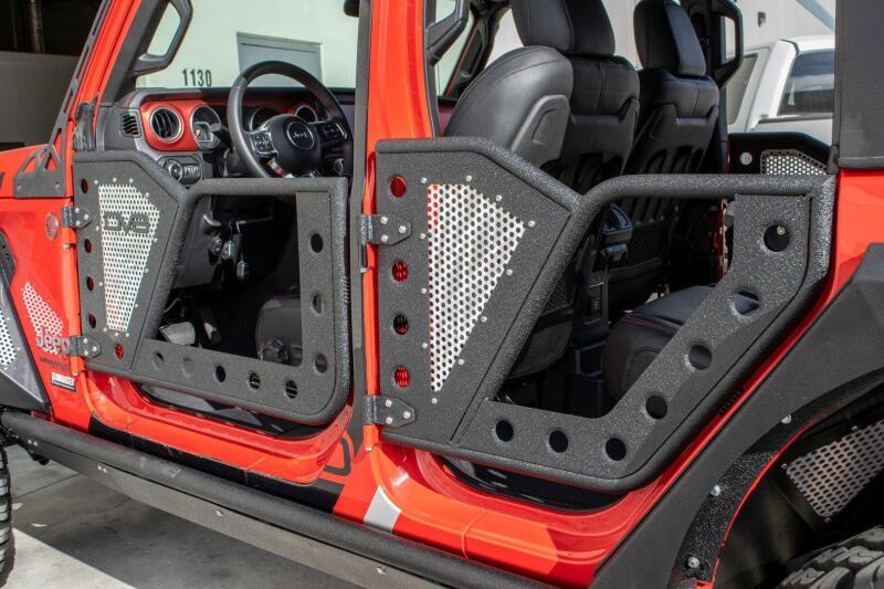 DV8 Offroad Jeep 18+ Wrangler JL / 20+ Gladiator JT Front Rock Doors w/ Perforated Aluminum Mesh