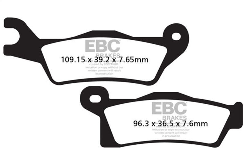 EBC 18-23 Can Am Outlander 450 (w/Single Rear Rotor) Front/Rear Right R Series Sintered Brake Pads