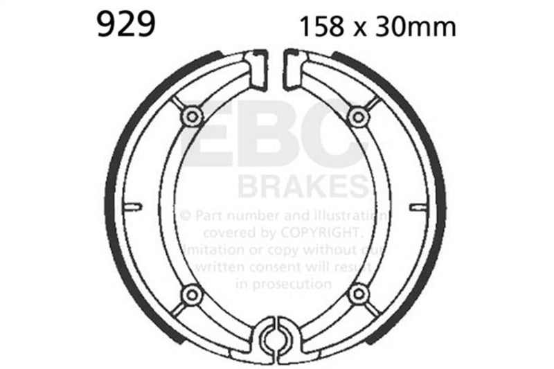 EBC 1976 Ducati 250/350/450 Desmo Rear Brake Shoe