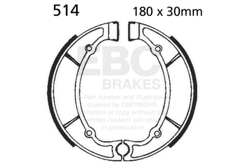 EBC 74-76 Yamaha TX 650 A/XS 650 B/C Rear Brake Shoe