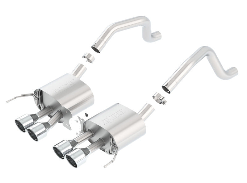 Borla 15 Chevy Corvette C7 ZO6 6.2L w/o AFM NPP S-Type Quad RD RL IC Tips Center Rear Exit Exhaust