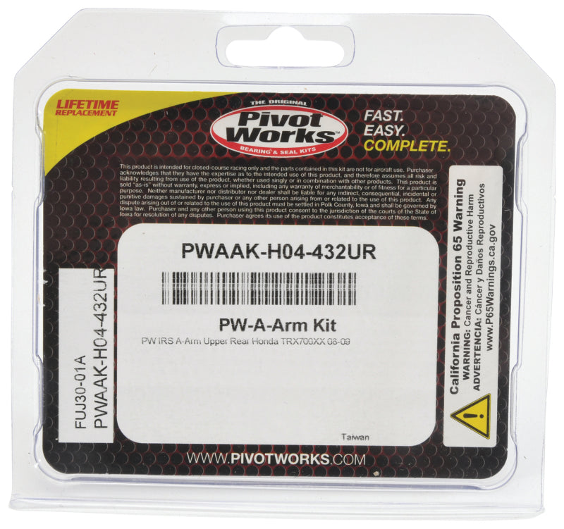 Pivot Works 08-09 Honda TRX700XX IRS Kit - Rear Upper A-Arm 1 Kit Req Per Veh