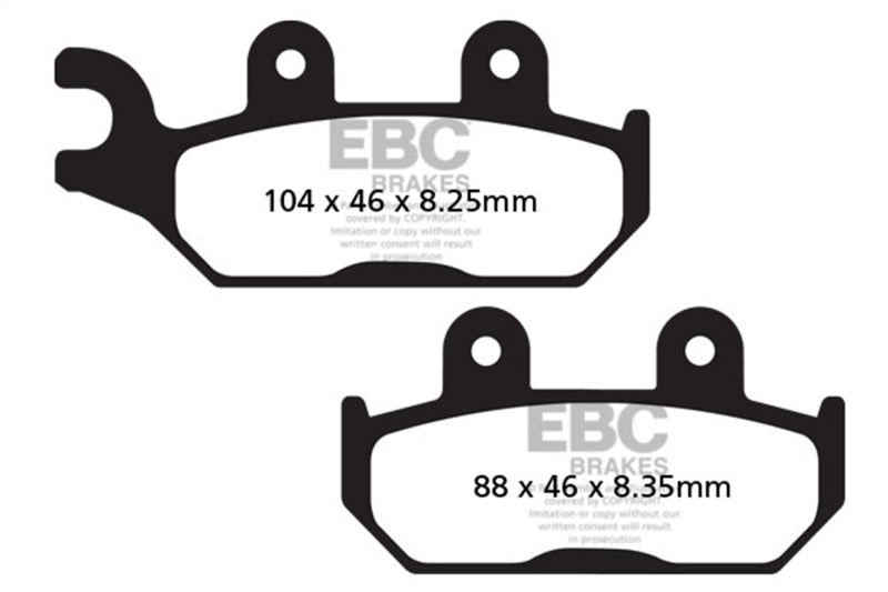 EBC 21-24 Yamaha EPS YXE 85W Wolverine X2 850cc Front Right R Series Sintered Brake Pads