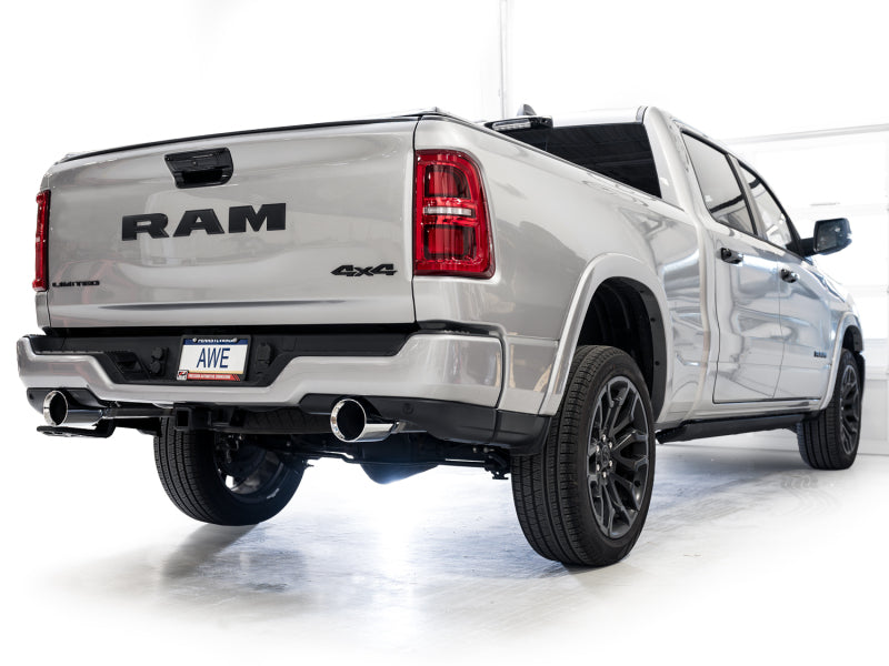 AWE 25+ RAM 1500 3.0TT 0FG Catback Touring Exhaust - Chrome Silver Tips