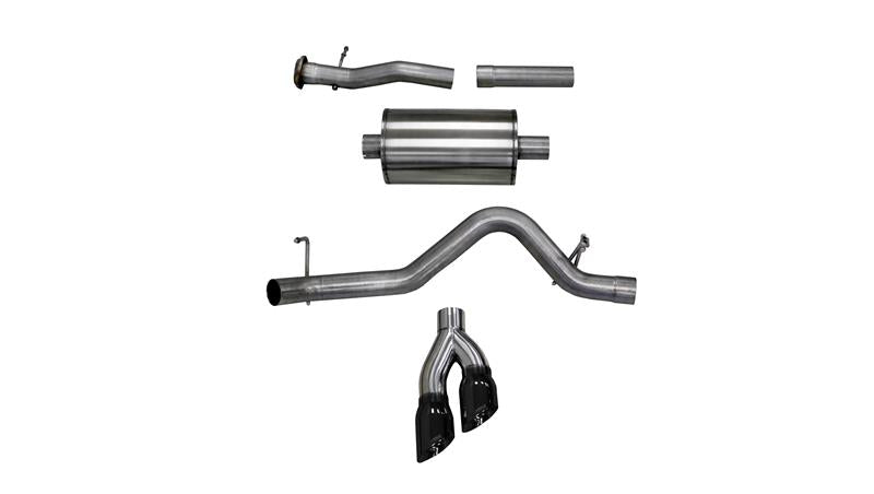 Corsa 2017-22 Chevrolet Colorado 3.7L Extended Cab Sport Cat-Back System Single Rear Exit Black Tips