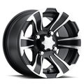 ITP SS 312 14x6 / 4x137 BP / 4+2 Offset Black w/ Machined Wheel