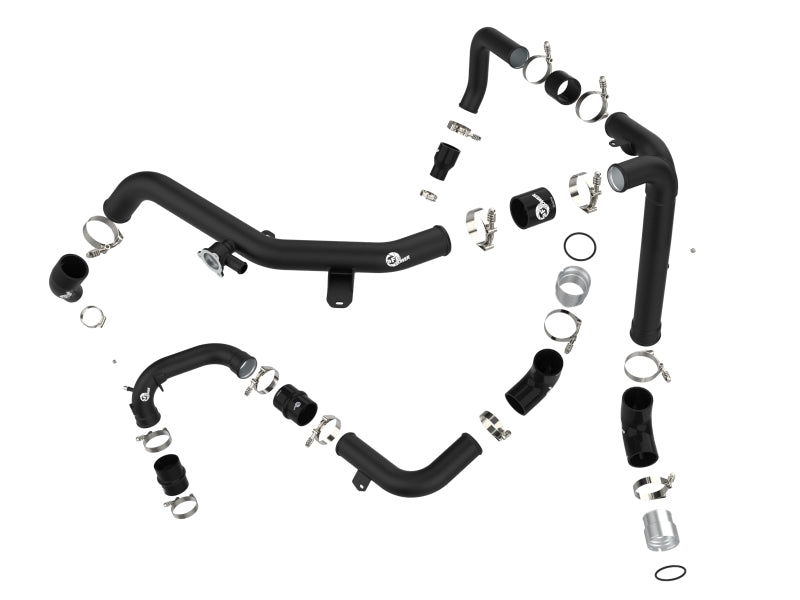 aFe 21-23 Ford Bronco V6-2.7Ltt BladeRunner Alum Hot & Cold Charge Pipe Kit - Black