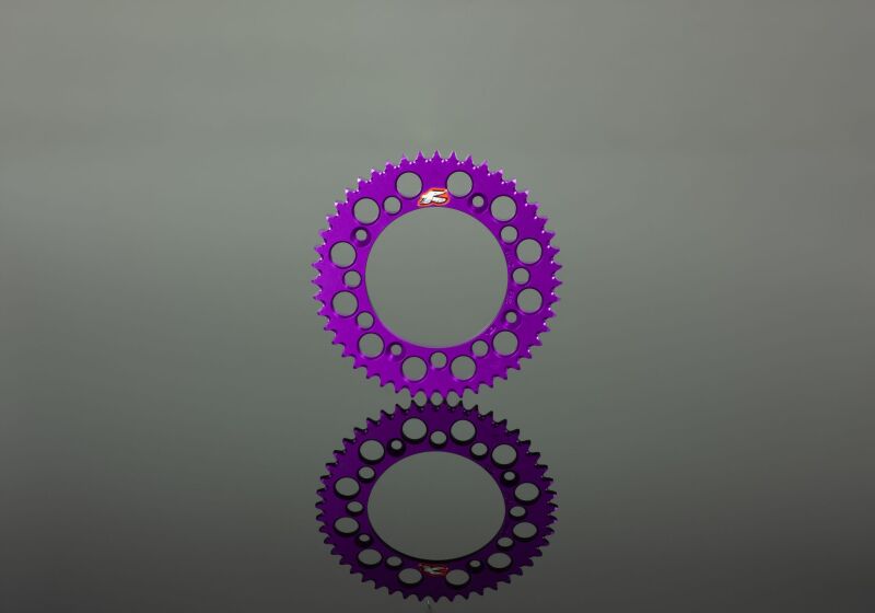 Renthal 04-24 KTM 85 SX/ Husq TC85/ GasGas MC85 Rear Grooved Sprocket - Purple 428-46P Teeth
