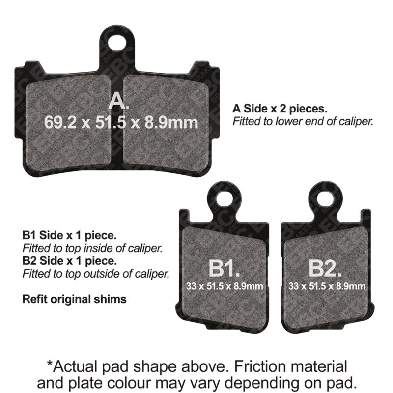 EBC 10-14 Honda VFR 1200 F (Manual Gearbox Model) Front Left/Right Sintered HH Brake Pads