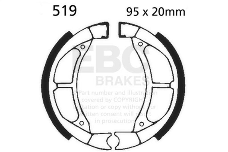 EBC 80-81 Yamaha LC 50 G/H Champ Front/Rear Brake Shoe
