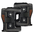 AlphaRex 17-19 Ford F-250/350/450/550 Super Duty LUXX-Series LED Proj Headlights Alpha-Blk SS/SBDRL