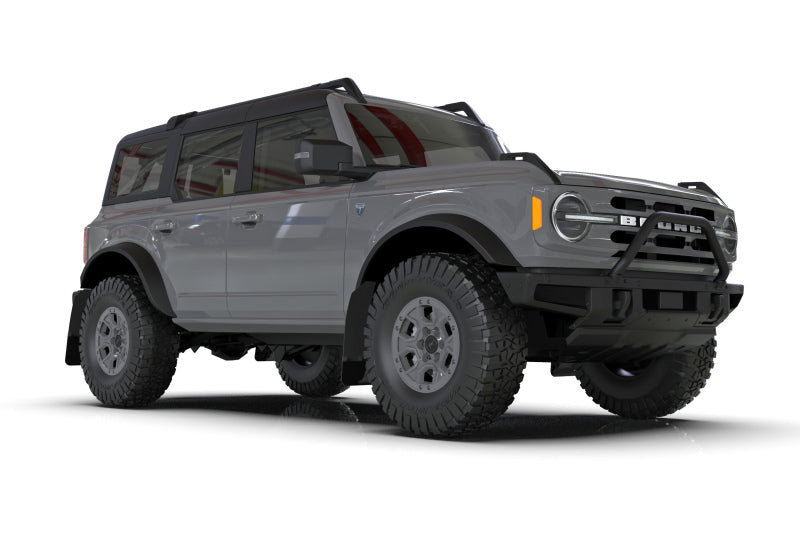 Rally Armor 21-25 Ford Bronco (Plstc Bmpr + RR - NO Rptr/Sprt) Blk Mud Flap w/Cy Orange Logo