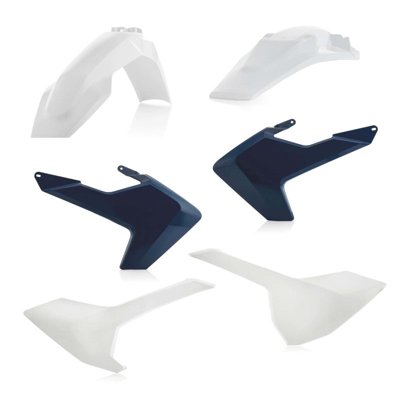 Acerbis 17-19 Husqvarna TE150-300/ FE250-501/ TE250i/ TE300i Plastic Kit - White/Blue