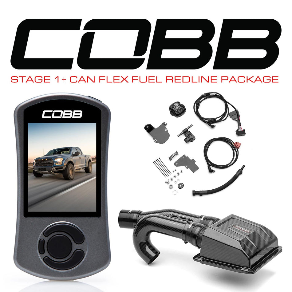 Cobb 17-20 Ford F-150 Ecoboost Raptor Stage 1+ CAN Flex Fuel Redline CF Power Package