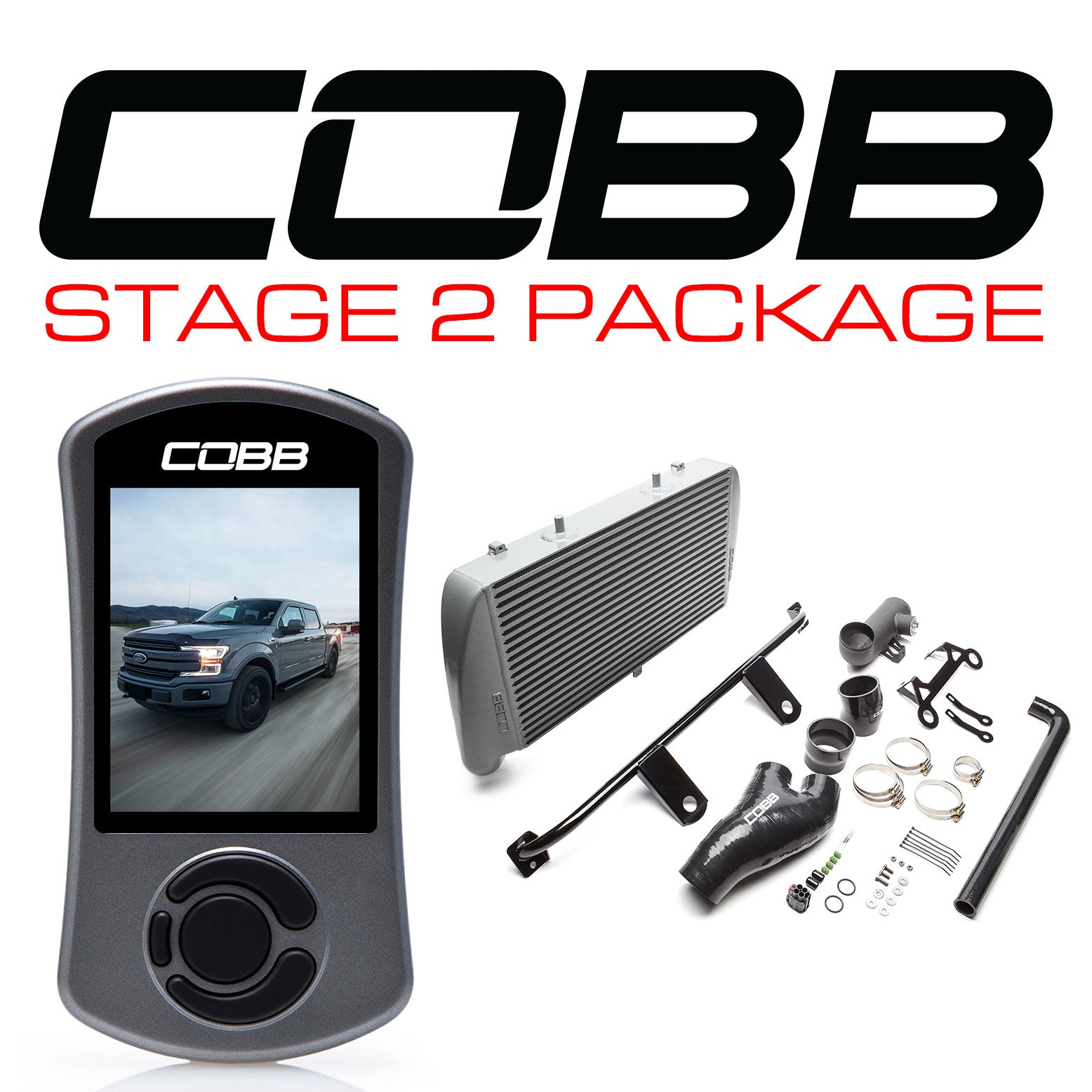 Cobb 17-19 Ford F-150 EcoBoost 3.5L Stage 2 Power Package w/TCM (No Intake) - Silver