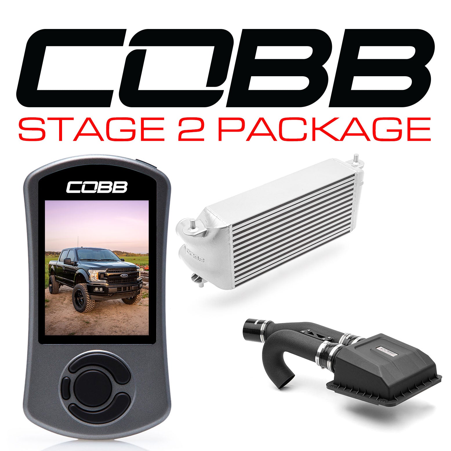 Cobb 2020 Ford F-150 EcoBoost 3.5L Stage 2 Power Package - Silver (Factory Location Intercooler)