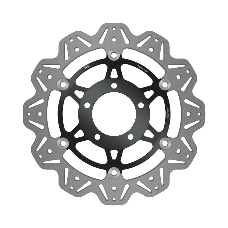 EBC 01-04 Triumph Hinckley Daytona 955i (w/5 Bolt Sngl Side Arm) Frt Lft/Rght Vee Floating Blk Rotor