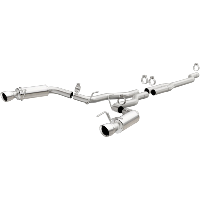 MagnaFlow Cat Back, SS, 2.5in, Competition, Dual Split Polish 4.5in Tips 2015 Ford Mustang Ecoboost