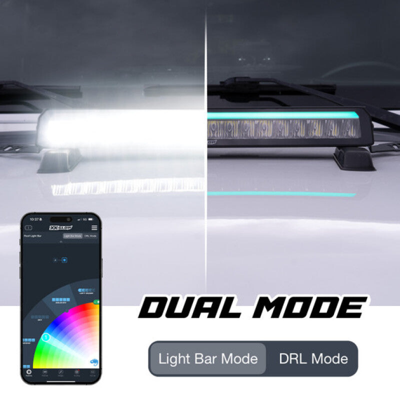 XK Glow 50in Offroad Light Bar w/ RGBW Chasing DRL & App Control