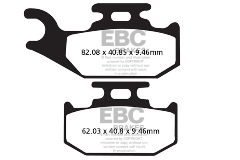 EBC 03-04 Bombardier/BRP Outlander 400 Front Right R Series Sintered Brake Pads