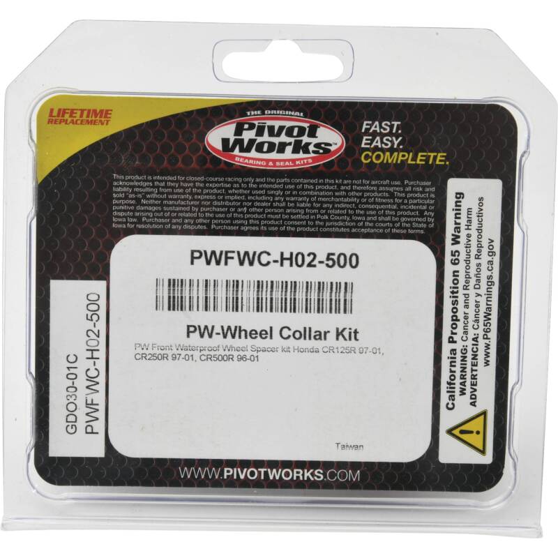 Pivot Works 97-01 Honda CR125R Front Waterproof Wheel Spacer Kit