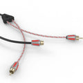 DS18 Level 3 RCA Wire Y Connector 1 Female to 2 Male Black + Red Kit