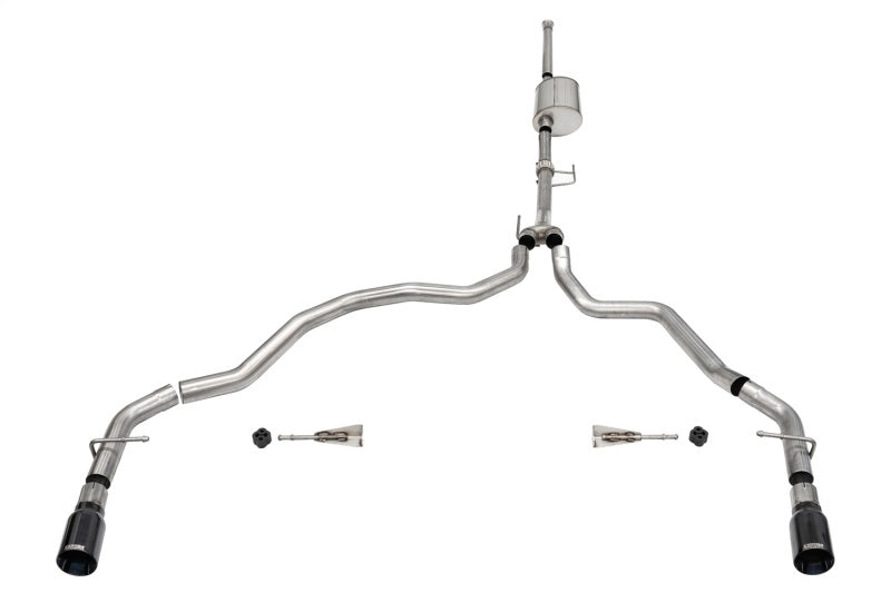 Corsa 2021-2025 Ford F-150 SuperCrew/6.5in Bed 3.5L V6 Sport Cat-Back Dual Rear Exit-Black PVD