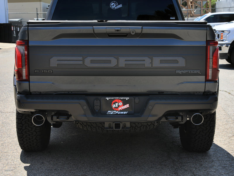 aFe 21-24 Ford F-150 Vulcan Series 3 IN to 3-1/2 IN Stainless Steel Cat-Back Exhaust System - Black