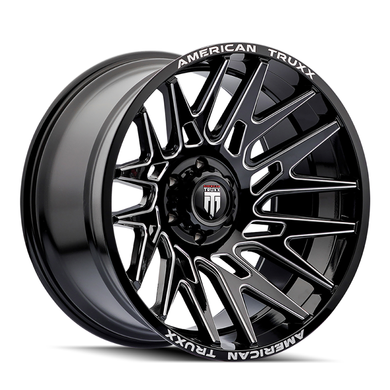 American Truxx AT1919 Evolution 22x12 / 8x180 BP / -44mm Offset / 124.2mm Hub Gls Blk Mill Wheel