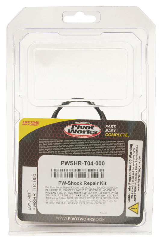 Pivot Works 21-23 Gas-Gas MC125 Rear Shock Absorber Rebuild Kit