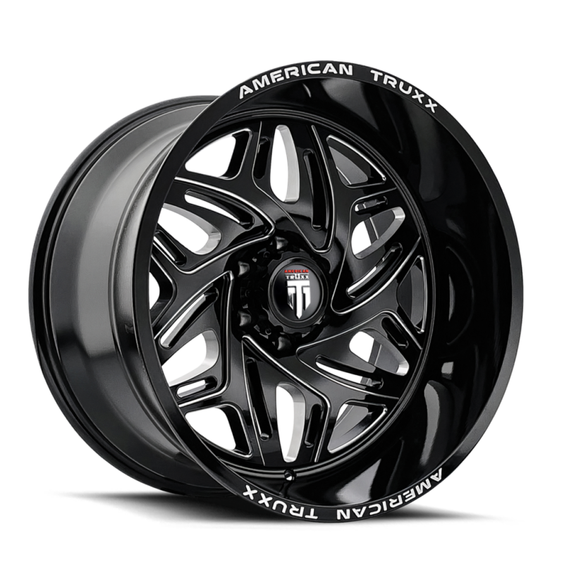 American Truxx AT1914 Euphoria 20x10 / 5x127 BP / -19mm Offset / 78.1mm Hub Gloss Black Milled Wheel