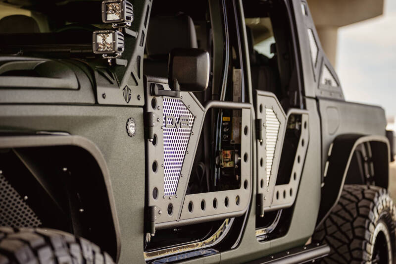 DV8 Offroad Jeep 18+ Wrangler JL / 20+ Gladiator JT Front Rock Doors w/ Perforated Aluminum Mesh