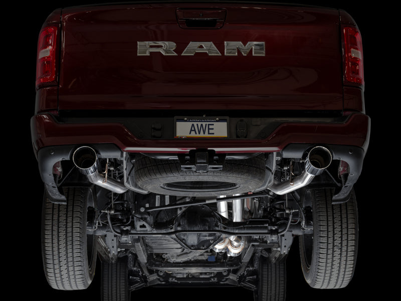AWE 25+ RAM 1500 3.0TT 0FG Catback Touring Exhaust - Chrome Silver Tips