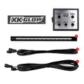 XK Glow Tube Strobe Lights w/ Traffic Modes Ultra LEDs Multiple Modes + Solid On - Red 8pc 12in