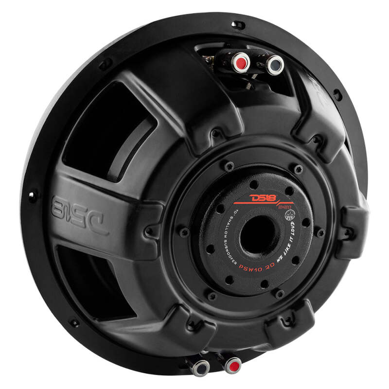 DS18 10in 500 Watts RMS 2 ohm DVC Shallow Mount Water Resistant Subwoofer