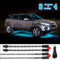XK Glow Strip Single Color Underglow LED Accent Light Car/Truck Kit Light Blue - 8x24In + 4x 8In
