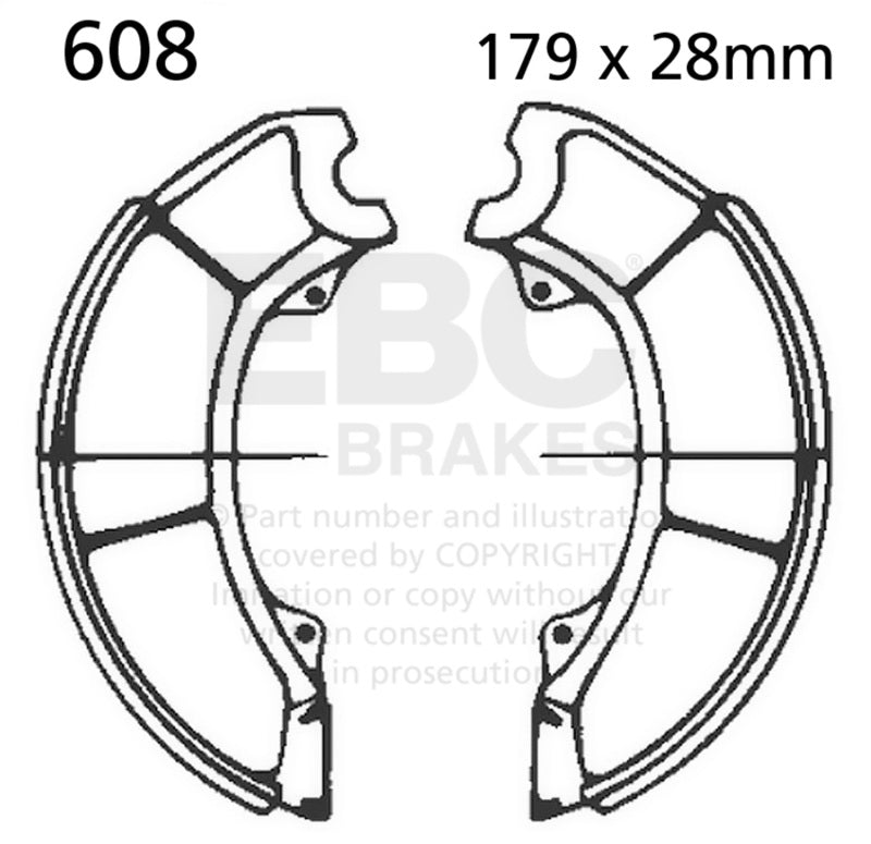 EBC 69-72 Suzuki T 250 II/R/J Hustler Front Brake Shoe