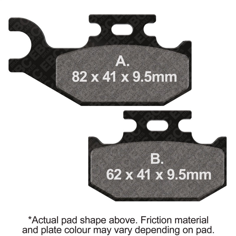 EBC 04-09 Yamaha YXR 450 F Rhino 4WD Side-by-Side Rear Left SV Series Brake Pads