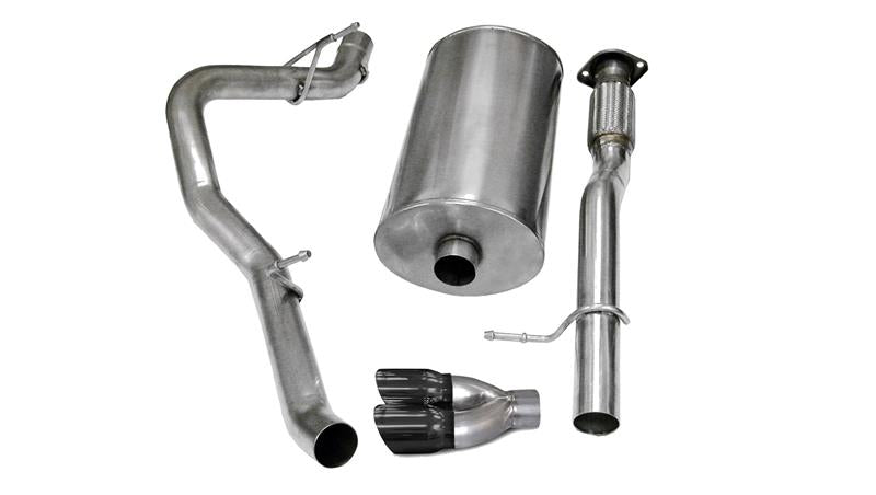 Corsa 2007-2009 Chevrolet Avalanche 6.0L V8 3in Cat-Back Single Side w Twin 4in Black Pro-SeriesTips