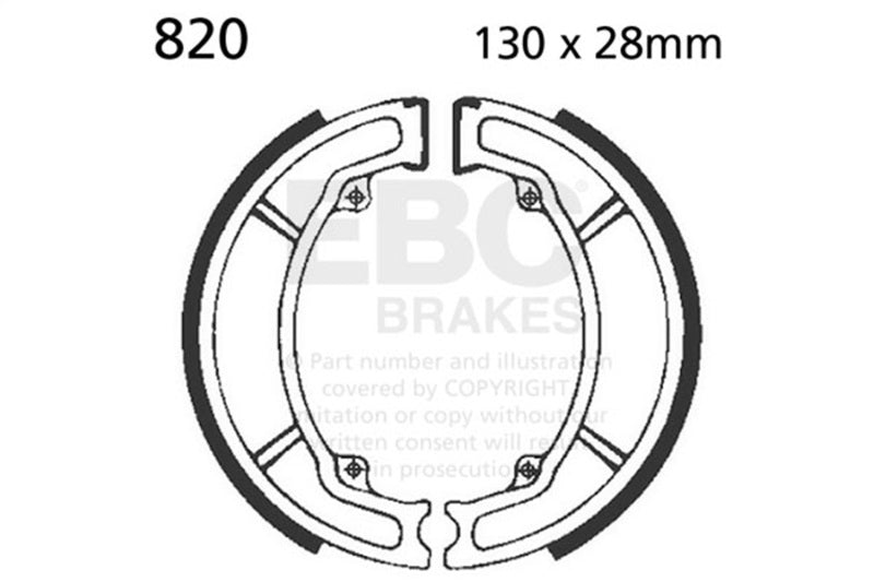 EBC 07-12 KYMCO Super 8 50cc 2T Rear Brake Shoe