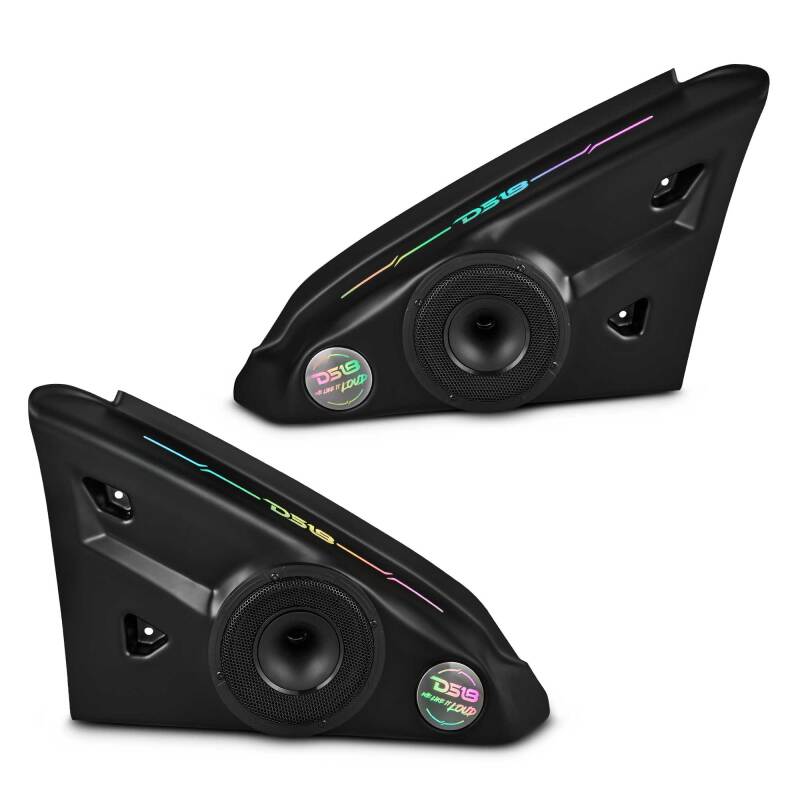 DS18 2015+ Polaris Slingshot Arm Rest Enclosure w/d 2x PRO-HY6.4MSL Speakers & LED Lights